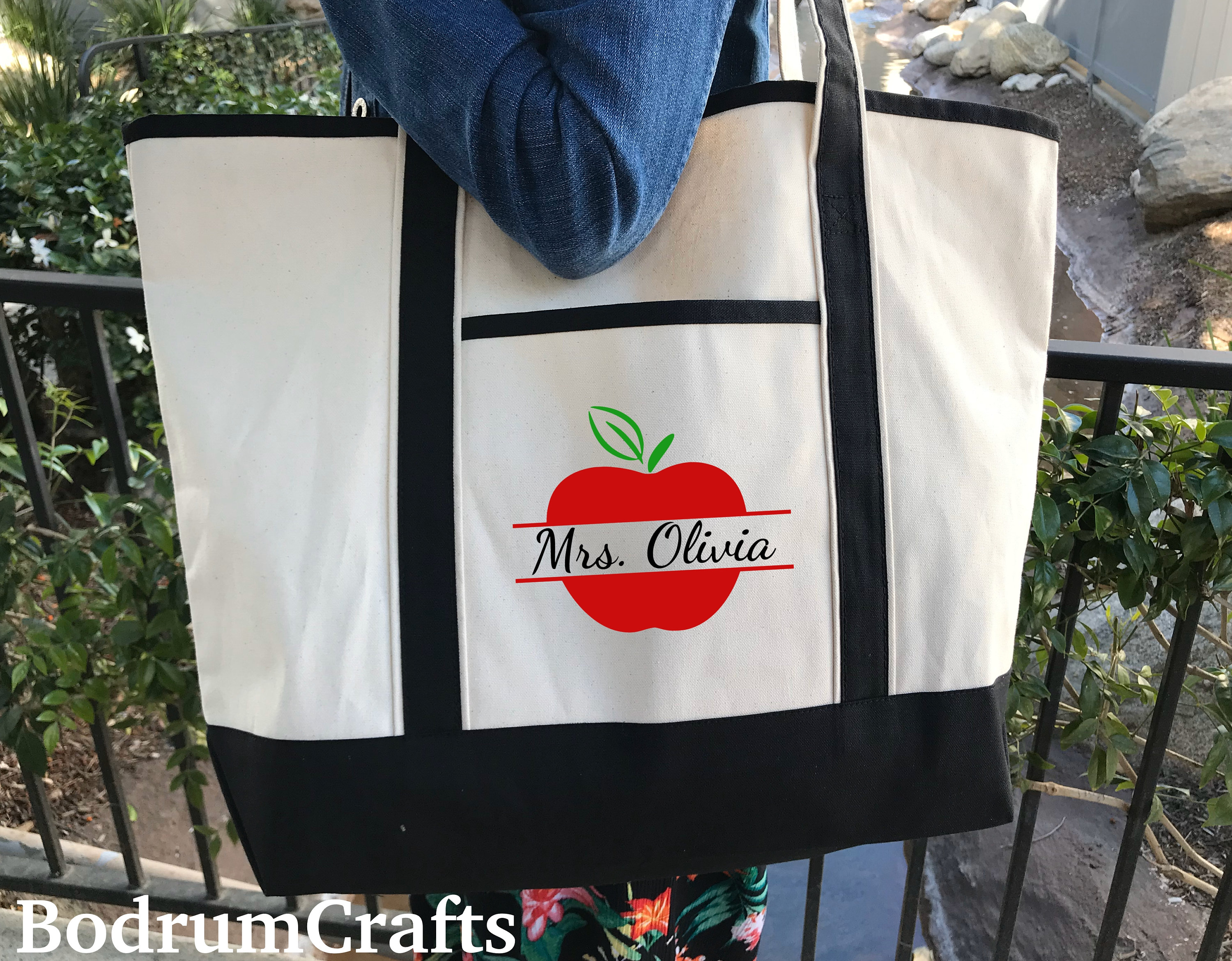 Teacher Canvas Tote Bags, Personalized Custom Teacher Totes, Teacher ...