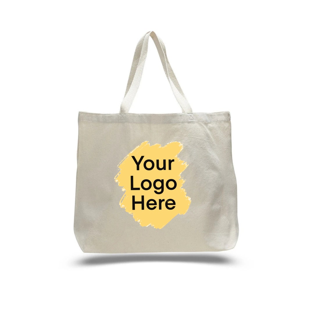 Custom Printed Tote Bags With Logo, Personalized Canvas Totes, Large
