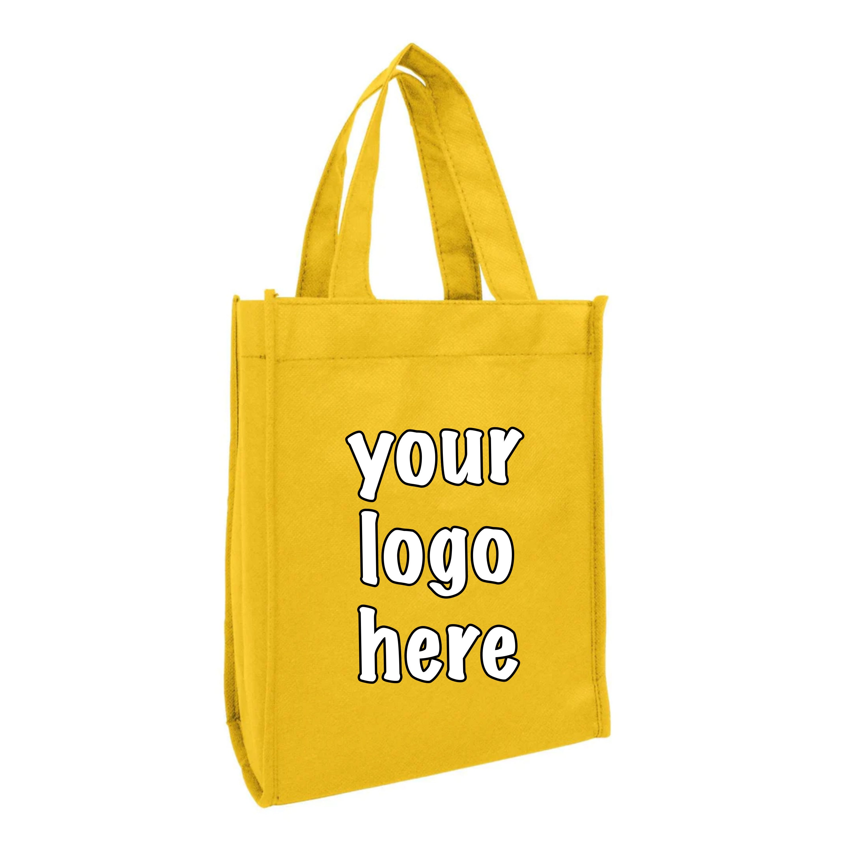 Custom Printed Non Woven Tote Bags, Personalized Logo Gift Bags (8 Inch ...