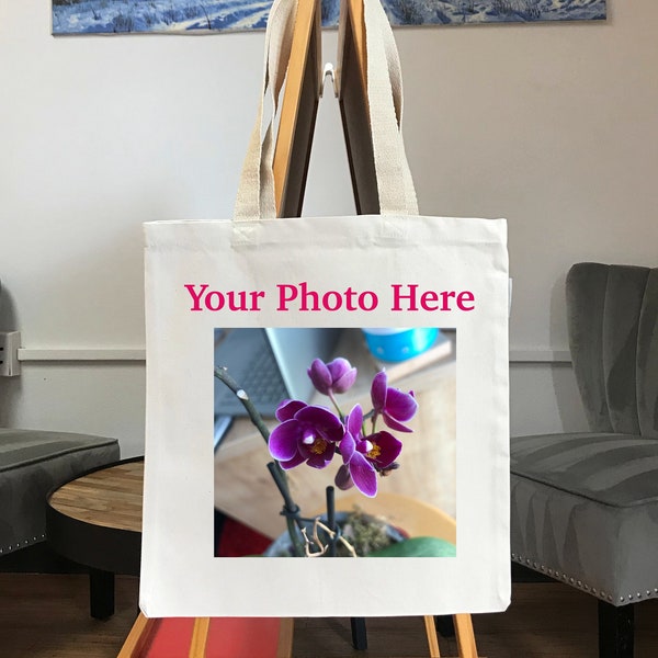 Canvas Tote Bags Personalized, Custom Printed Cotton Totes, Screen Print Your Photo, Image, Logo, Monogram, Design, Bridal Party Bags Bulk