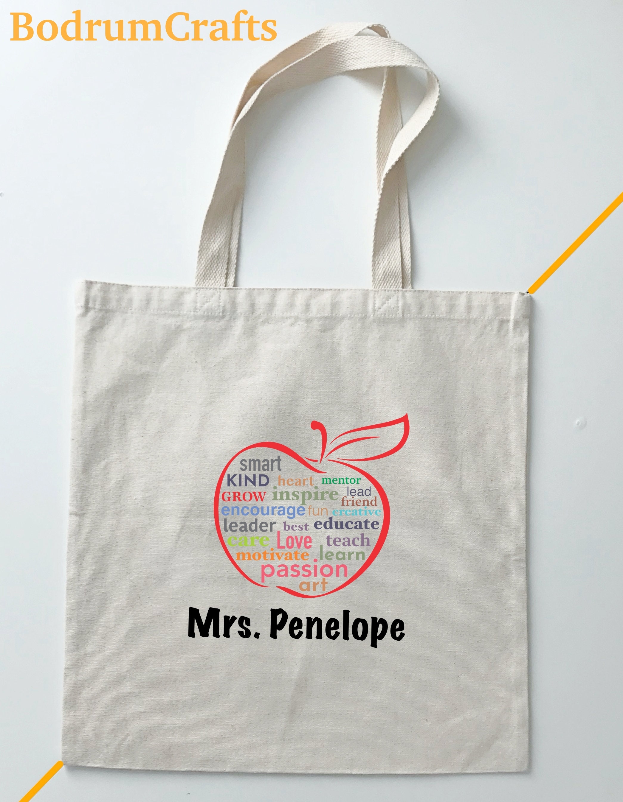 Teacher Tote Bag Custom Canvas Tote Bag Print Teacher Etsy