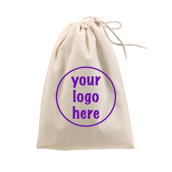 Custom Cotton Shoes Bags, Personalized Drawstring Pouch Bag, Customize Promotional Gift for Women, Men, One Color Print, Logo, Text, Name