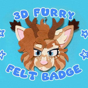 Unique Custom 3D Felt Layered Furry Badge