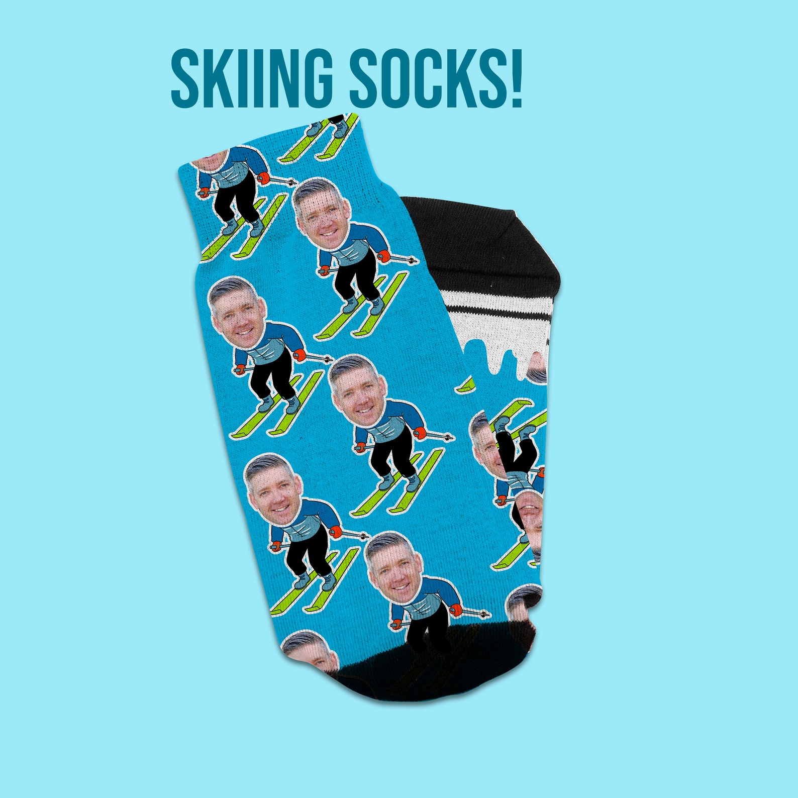 Personalized Gift Skiing Socks for Ski Lovers Men Ski Dad Etsy