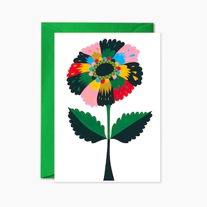 Psychedelic flower birthday card