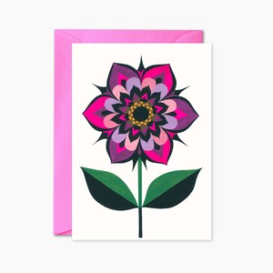 Psychedelic flower card