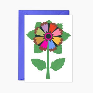 Psychedelic flower birthday card