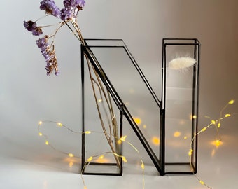 Crafted glass letters - personalized gift, unique Christmas holiday gift, Minimalist decor, New home gift