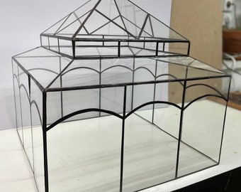 Glass Terrarium &quot;Big House&quot; – Modern Living Room and Office Decor, Unique New Home Gift, Minimalist Plant Display, Gifts for plant lover
