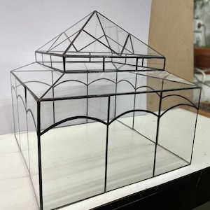 Glass terrarium "Big House" – Living room and office decor, unique new home gift, Minimalist decor, Christmas gift, gifts for gardeners