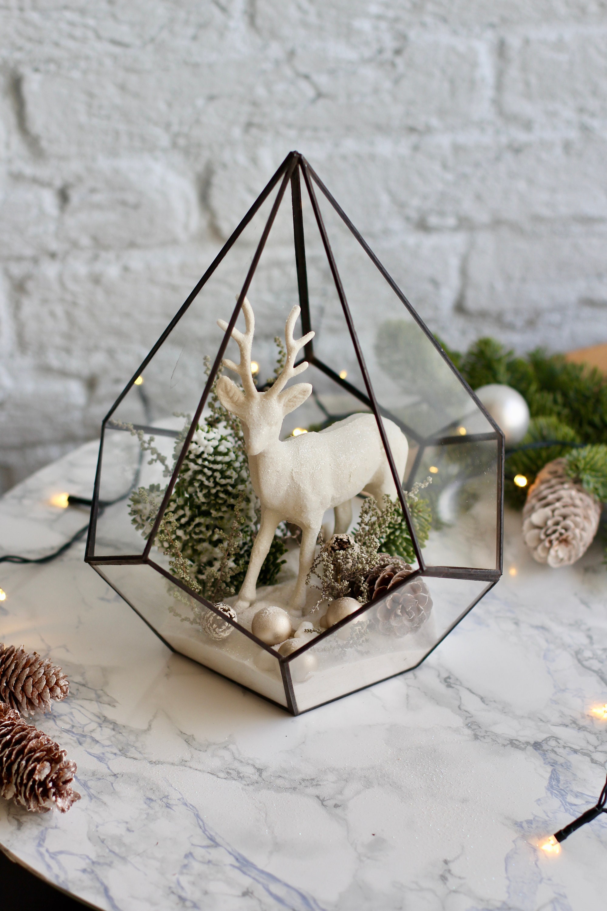 Christmas Terrarium Kit / DIY Set/ Home Decor/ Gift Idea/ Etsy