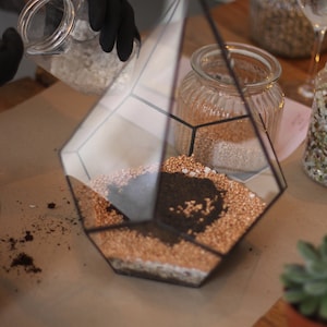 DIY Terrarium Bausatz mit Sukkulenten. Weihnachtsgeschenk Set, Neues Zuhause Geschenk, Wohnzimmer Dekor, Geometrische Pflanze, Geschenke für Kinder Bild 2