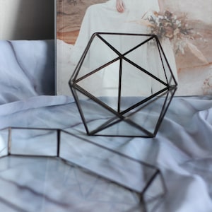 Boîte à bagues de mariage géométrique en verre, Boho Wedding, fait main image 2
