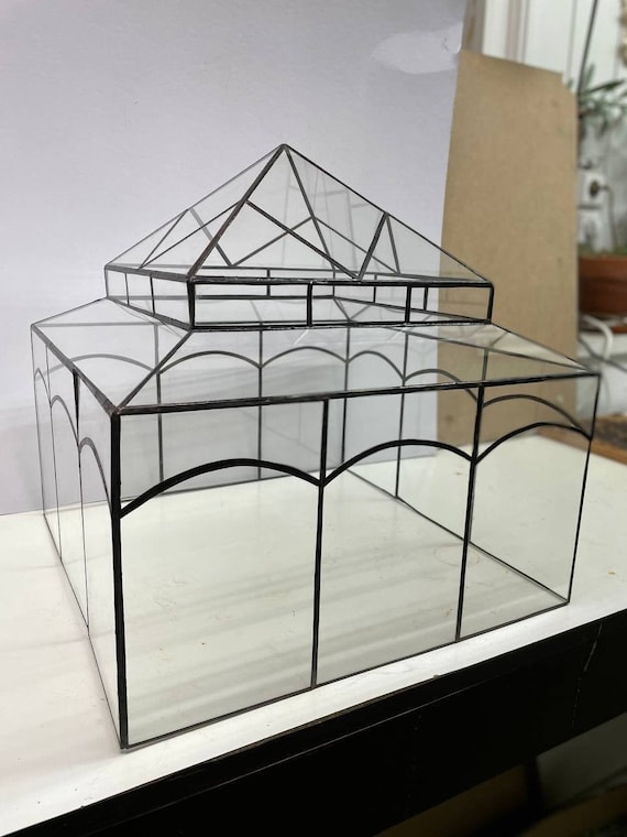 Verschrikkelijk Spreek luid overschrijving Geometrisch glazen terrarium Florarium Big House - Etsy België