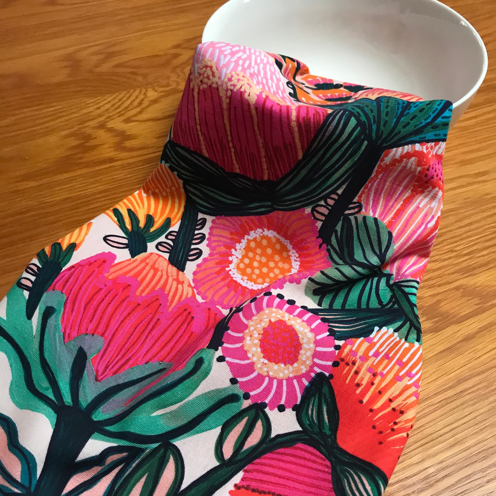 Tea Towel Australian Flowers Designer Tea Towel Kitchen Etsy