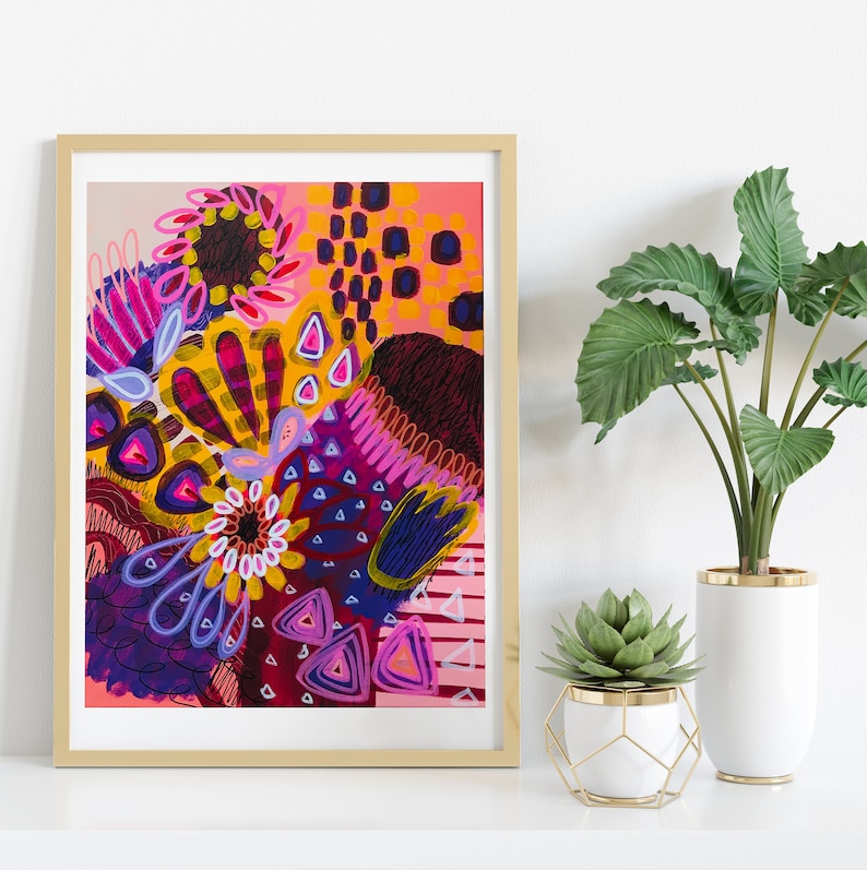 Abstract Painting Australian Native Flowers Painting Modern Etsy