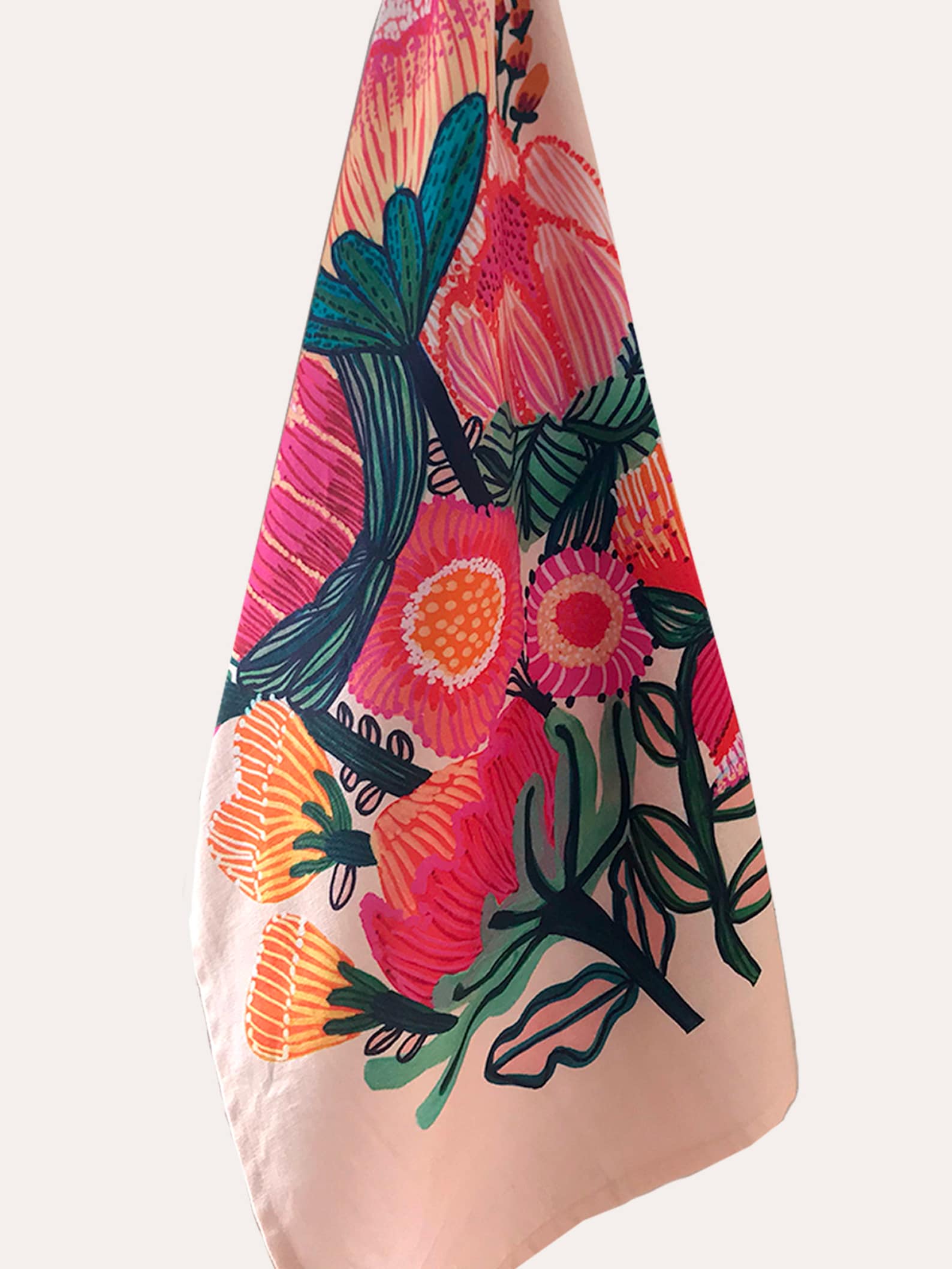 Tea Towel Australian Flowers Designer Tea Towel Kitchen Etsy