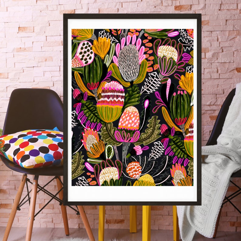 Modern Wall Art Australian Flowers Botanical Wall Art Etsy