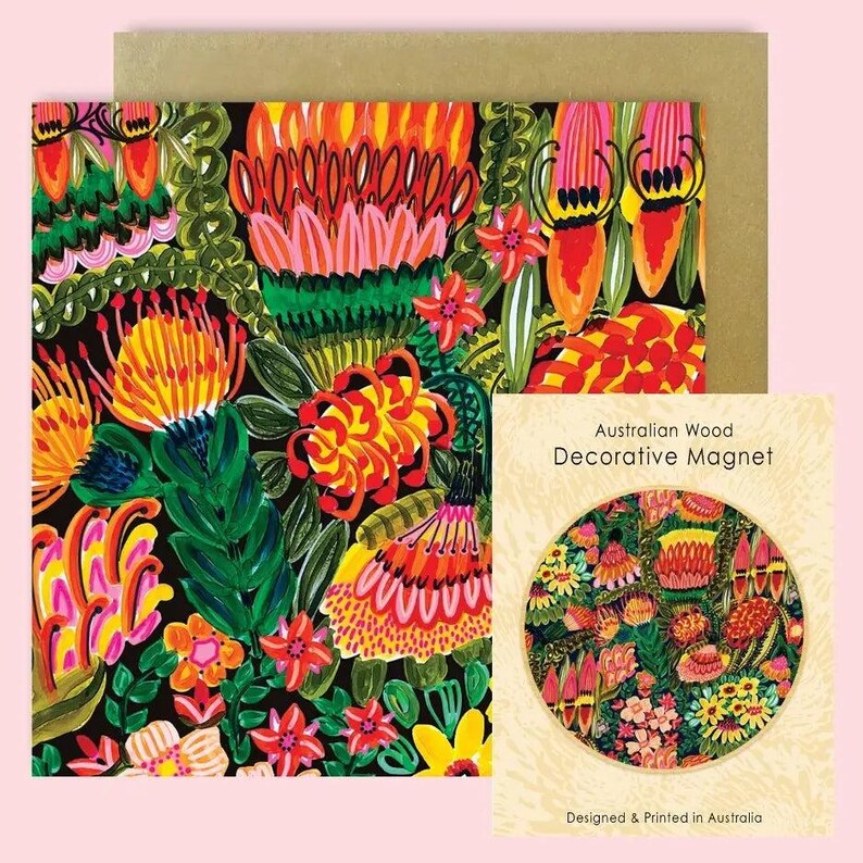 Grevillea Garden Magnet & Card Gift Set - Kirsten Katz