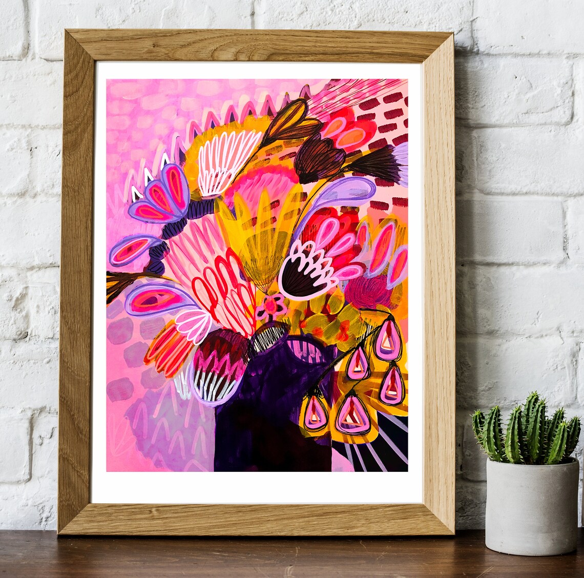 Australian Flowers Wall Art Abstract Painting Giclee Print Etsy