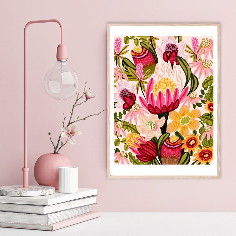 Australian Flowers Wall Art Print Botanical Art Wall Decor Etsy