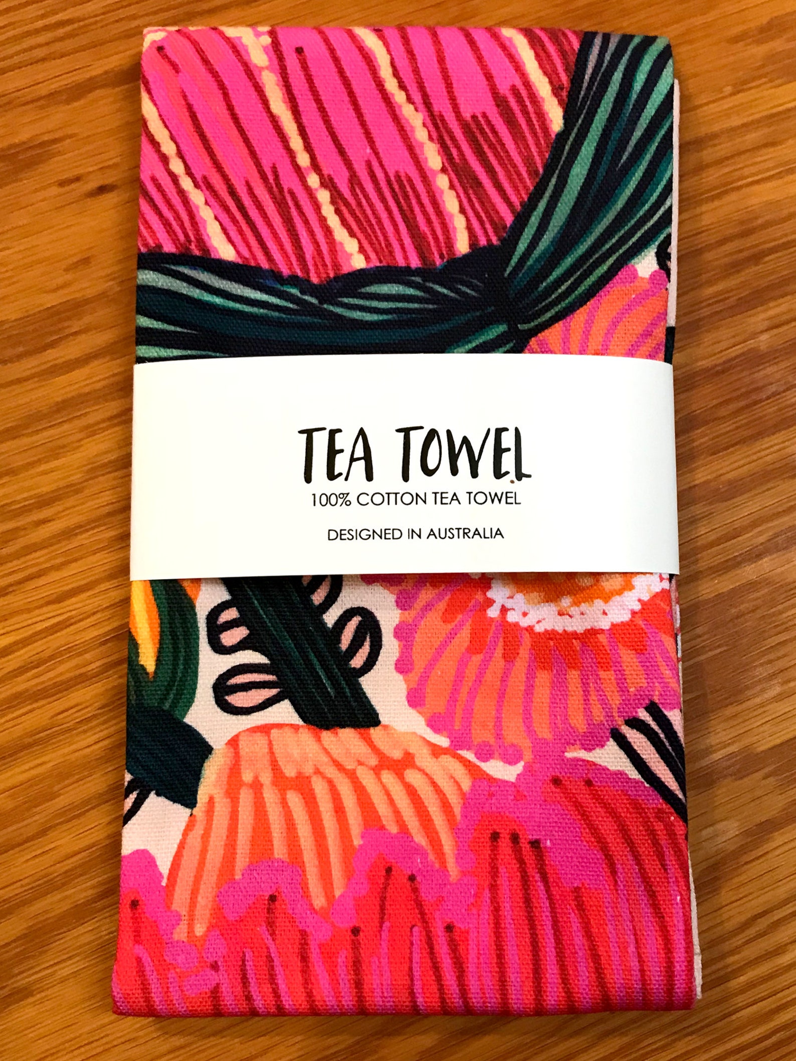 Tea Towel Australian Flowers Designer Tea Towel Kitchen Etsy