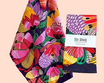 Wild Proteas Tea Towel
