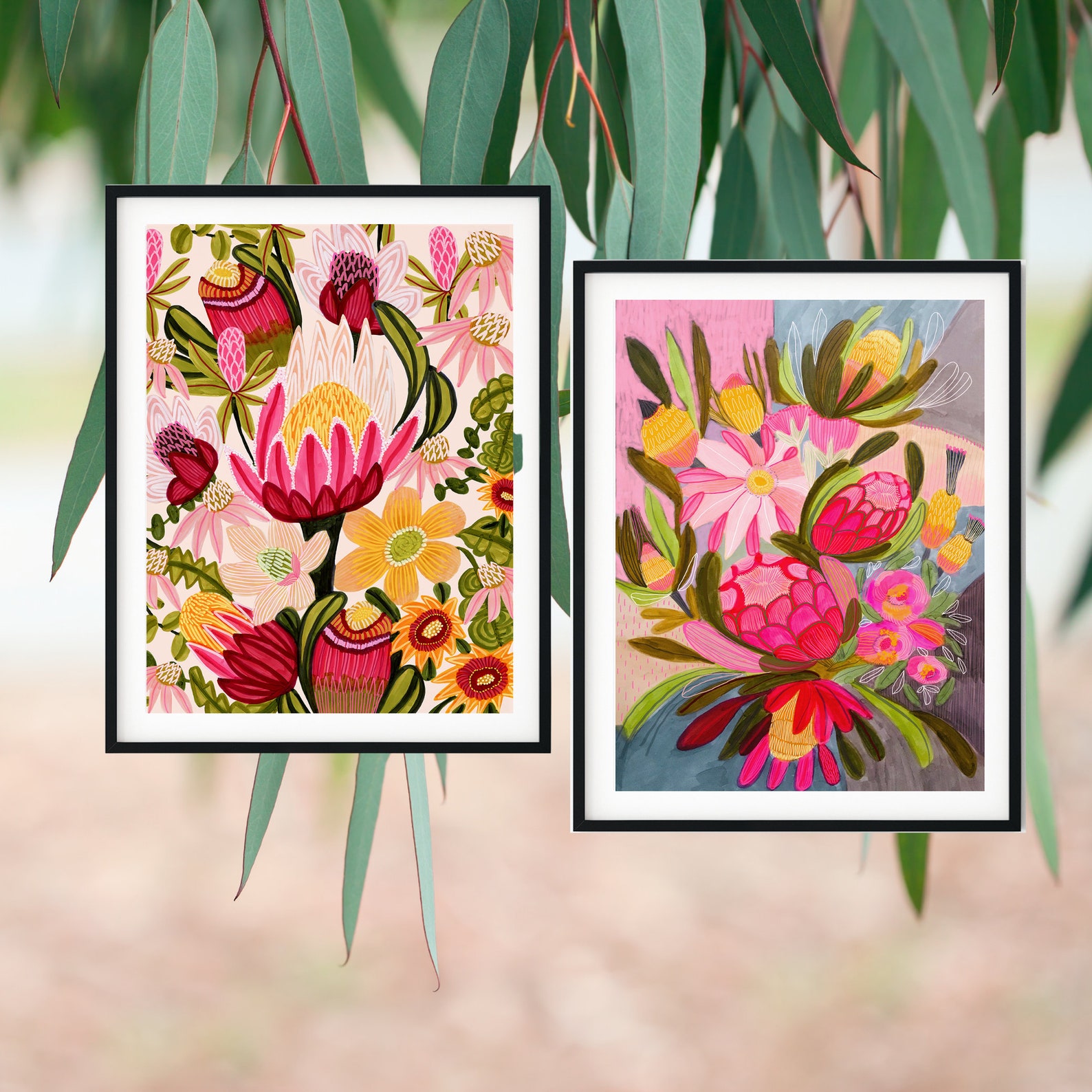 Australian Flora Botanical Art Wall Art Prints Flower Wall Etsy Australia