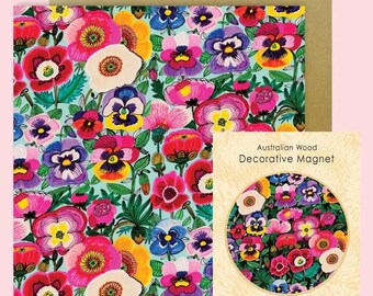 Pansies Magnet & Card Gift Set