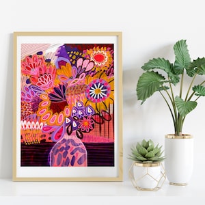 Australian Flowers, Wall Art Print, Abstract Painting, Modern Wall Art, Abstract Art, Flower Wall Art, Original Art, Giclee Print