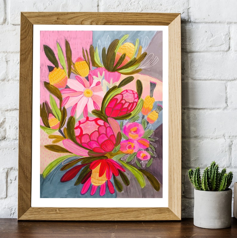 Australian Flowers Wall Art Prints Botanical Print Flower Etsy