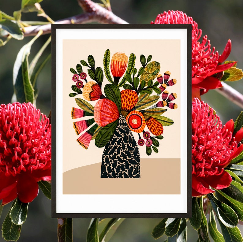 Australian Flowers Wall Art Print Botanical Print Native Etsy