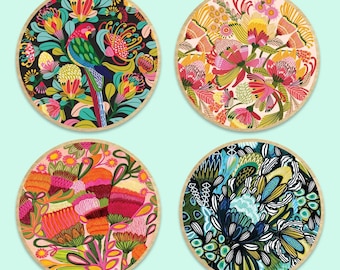Rosella & Proteas Magnet Set, Australian Made