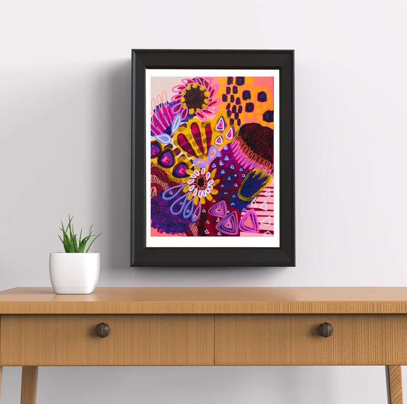 Abstract Painting Australian Native Flowers Modern Wall Art Etsy
