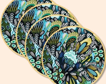 Azure Proteas Australian Wooden Coaster Set