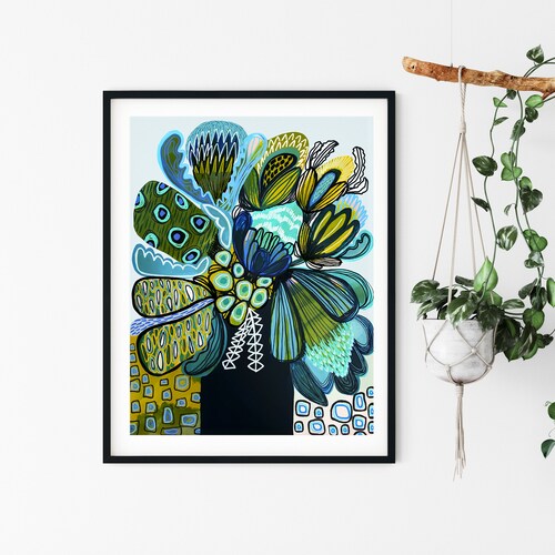 Australian Native Flowers Wall Art Prints Abstract Art Etsy