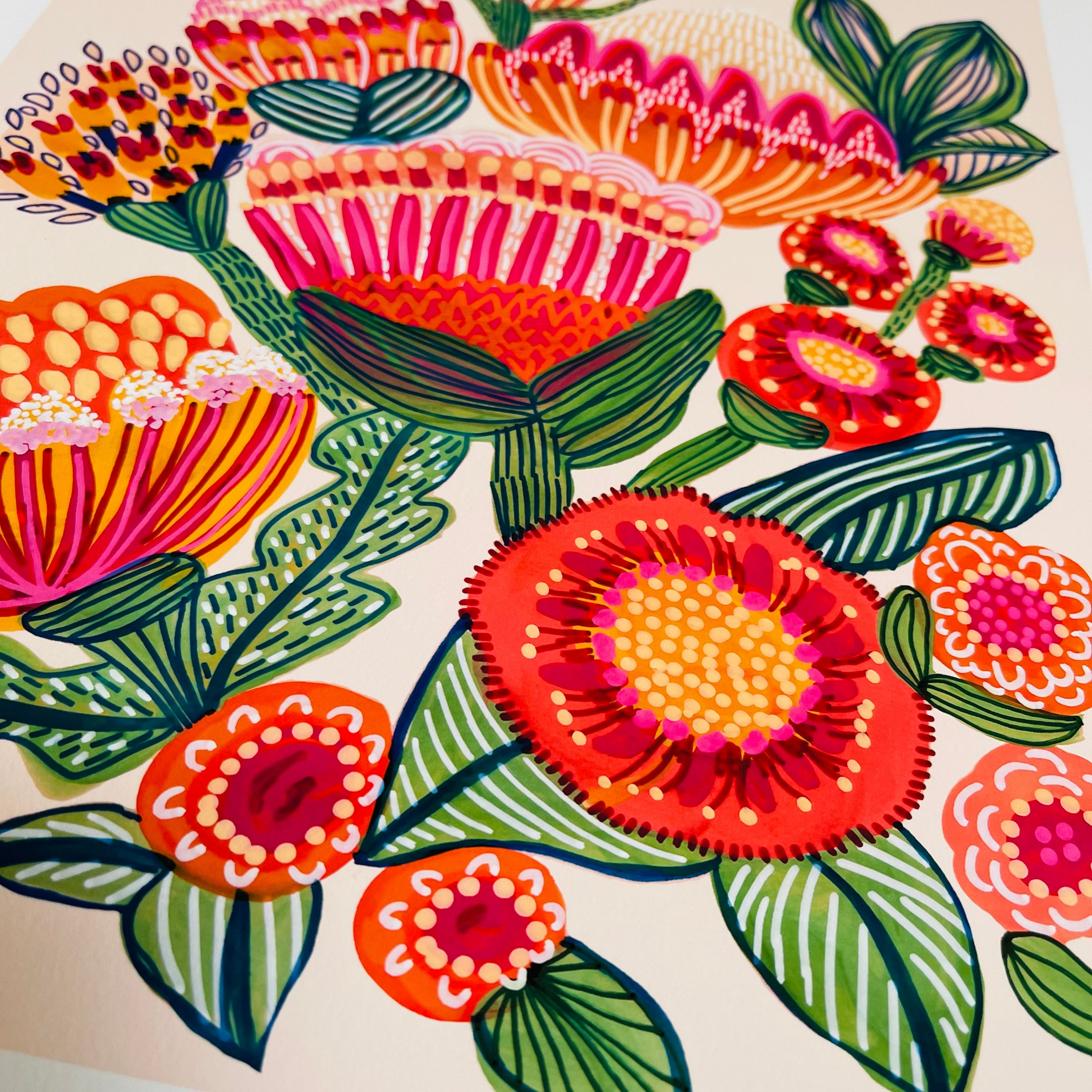 Australian Flowers Botanical Art Flower Wall Art Wall Art Etsy