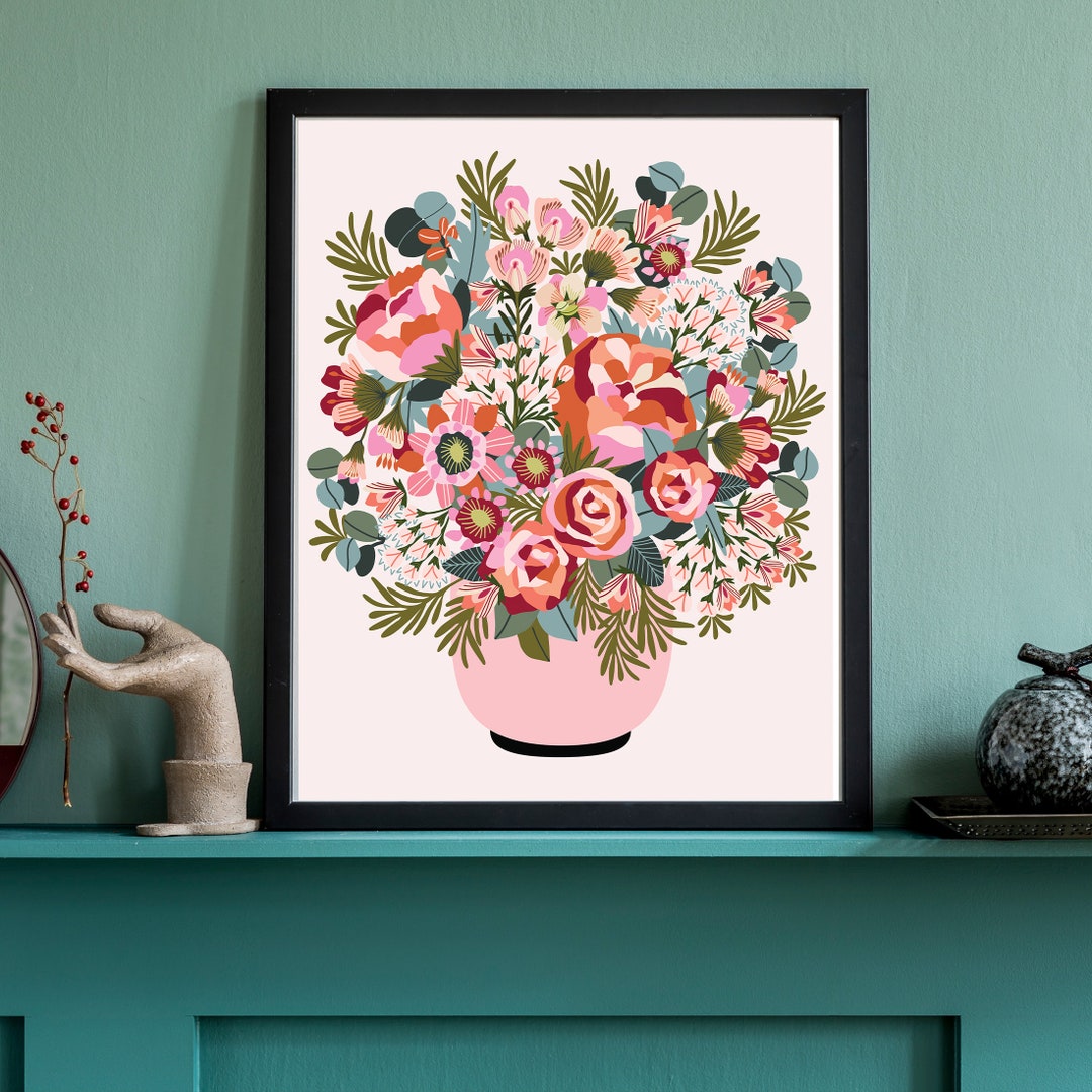 Botanical Print, Flower Wall Art, Floral Print, Wall Decor, Art Print