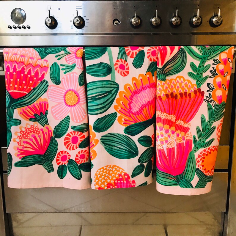 Tea Towels Tea Towel Set Kitchen Dish Cloth Designer Tea Etsy