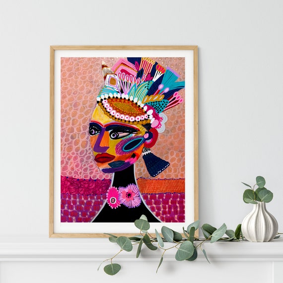 Modern Wall Art, Female Power Art, Abstract Art, Girl Power Art, Princess Wall Art, Gift For Her, Giclee Print