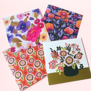 Blumen Grußkarten, Botanische Drucke, Grußkarten Set, Alles Anlass Karten, Blanko Grußkarten, Blumen, Kirsten Katz