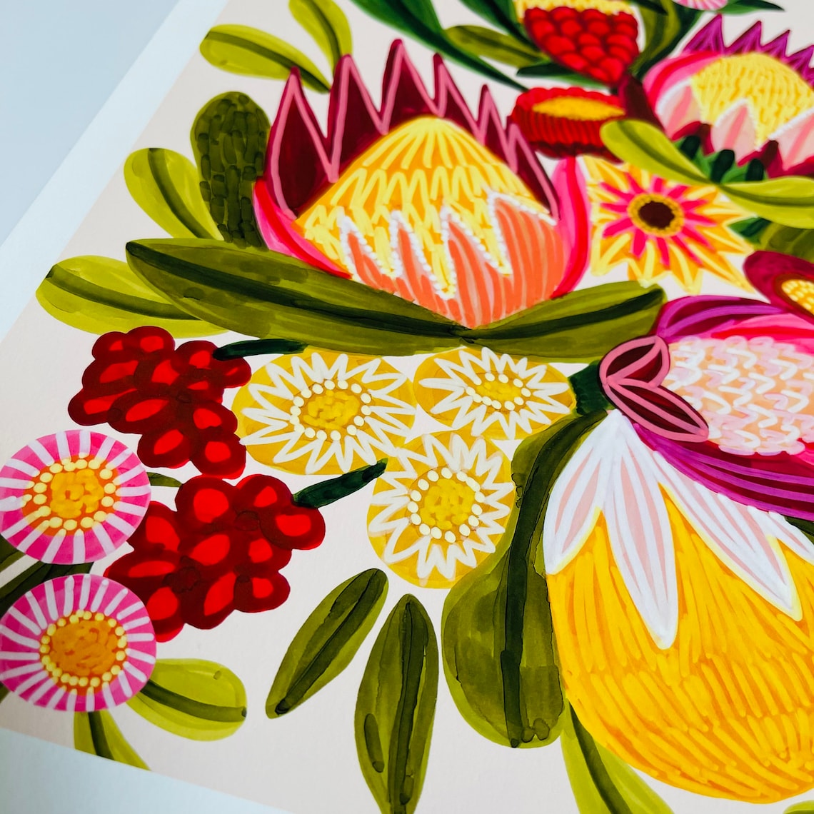 Botanical Wall Art Australian Flowers Art Print Flower Wall Etsy