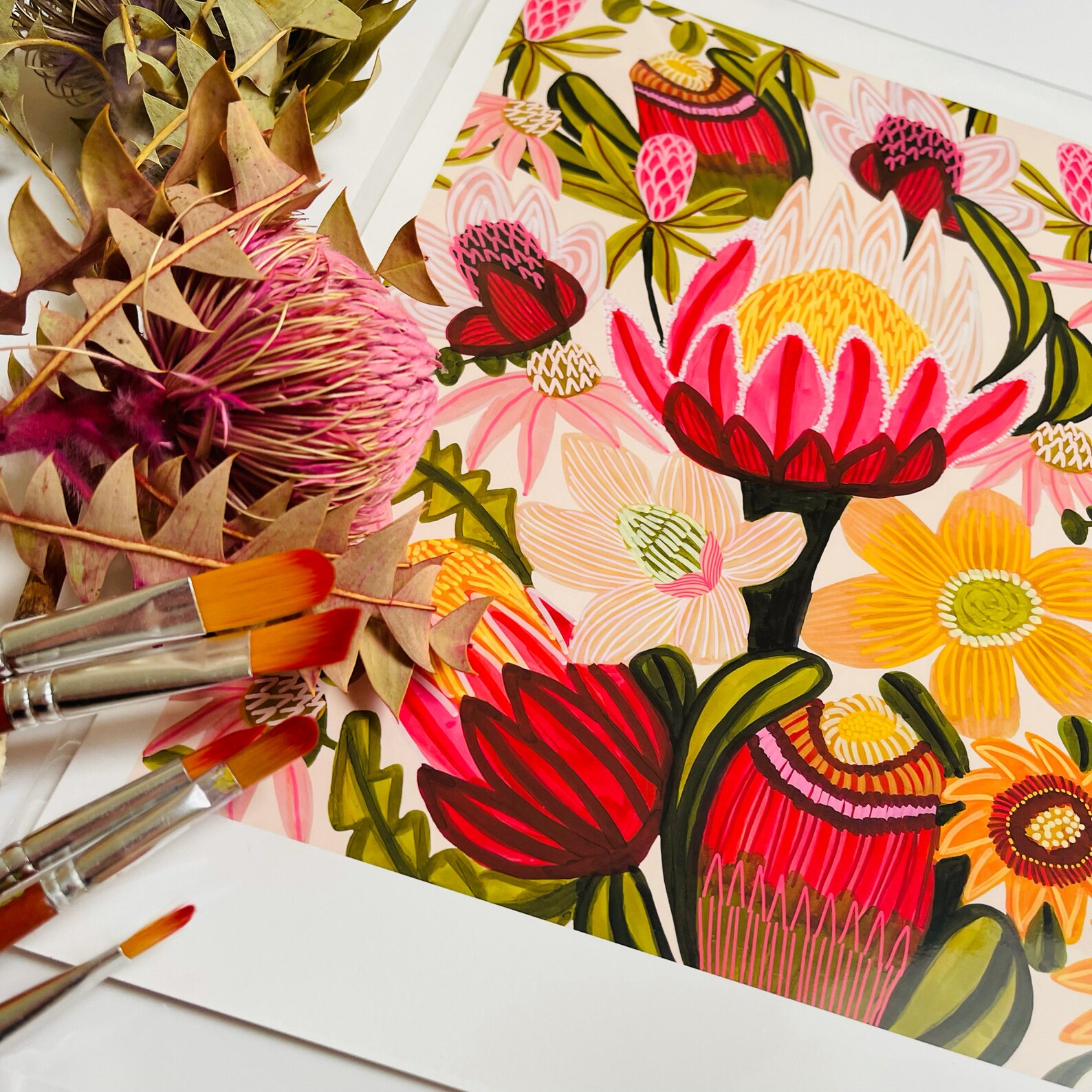 Australian Flowers Wall Art Print Botanical Art Prints Etsy Australia