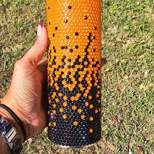 Halloween Rhinestone Tumbler/Ombre Pattern Bling Tumbler/Stainless Steel Rhinestone Tumbler/20oz Tumbler