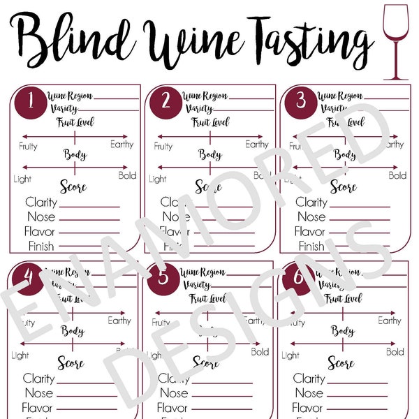 Blind-Wine Tasting Game Card