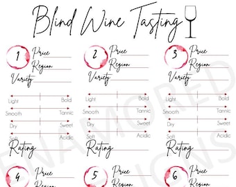 Blind Wine Tasting Game Card for Vivino