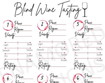 Blind Wine Tasting Game Card for Vivino