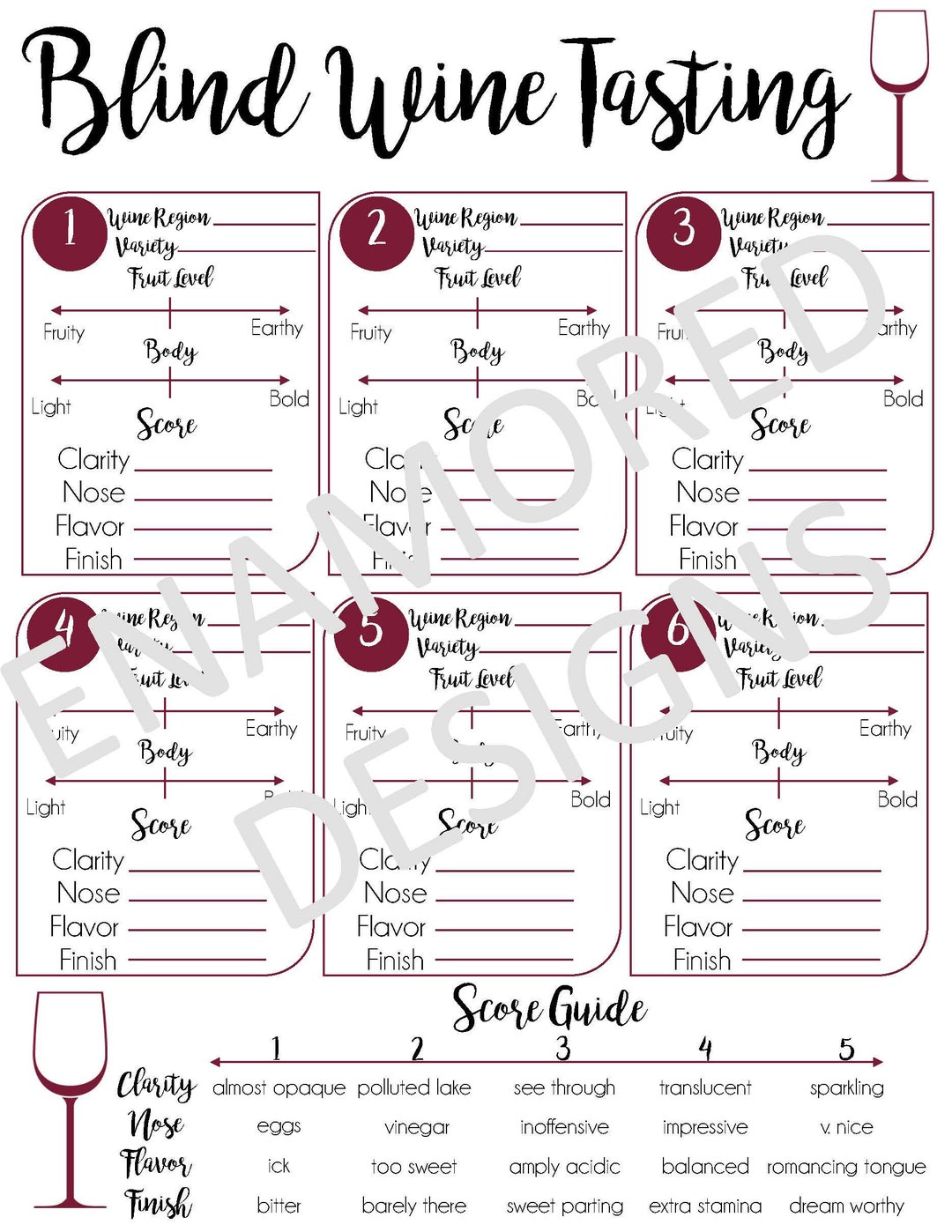 Blind-wine Tasting Game Card - Etsy blind-wine-tasting-game-card-etsy