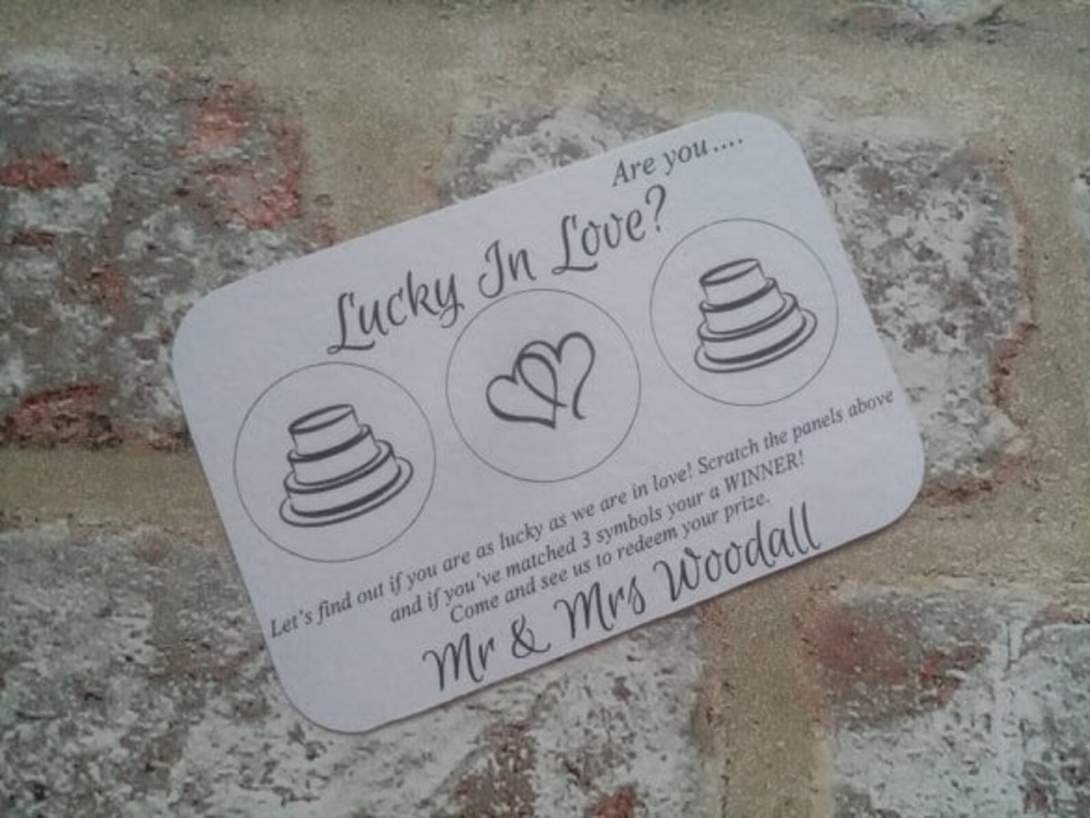 Personalised scratch card wedding favour Etsy