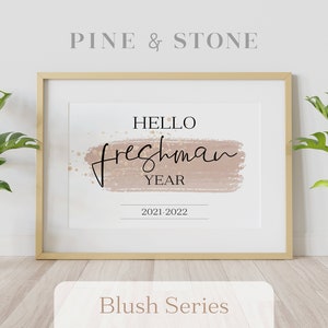 Signo del primer día de clases, primer año - 2021-2022, signo imprimible, descarga instantánea, diseño elegante, SERIE BLUSH